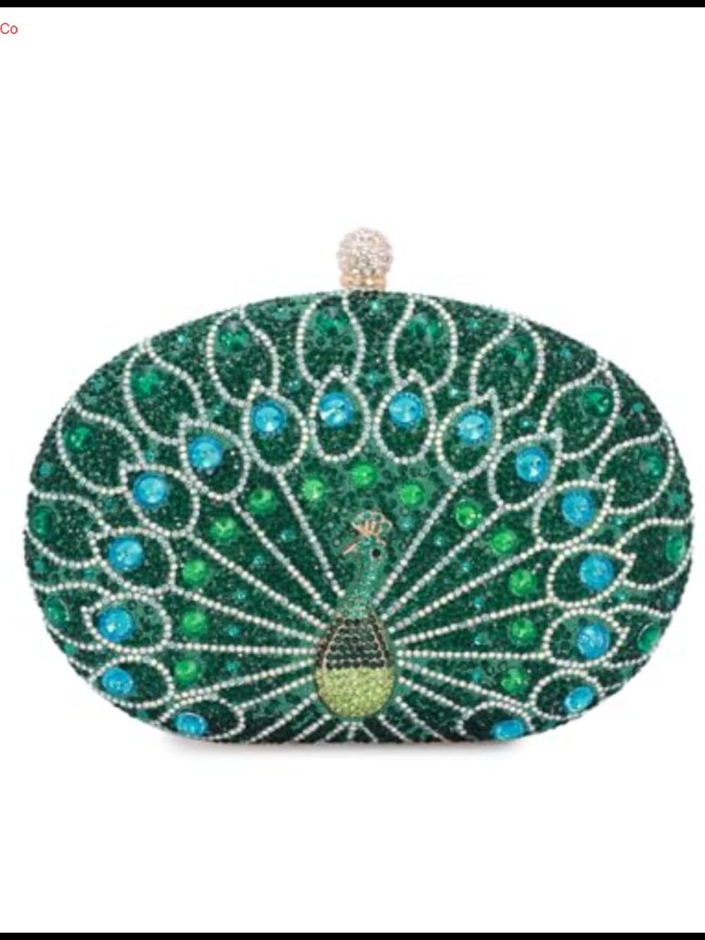 Beaded Rhinestone Peacock Clutch Evening Bag Formal Wedding Prom